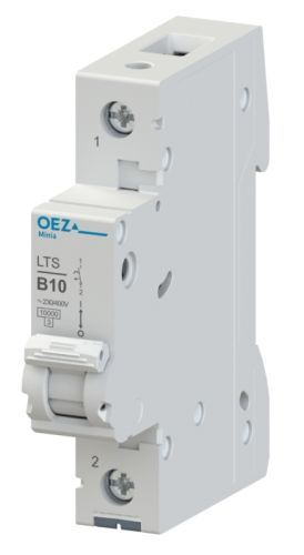 Picture of MCB In 2 A, Ue AC 230/400 V / DC 60 V, characteristic C, 1-pole, Icn 10 kA, OEZ 