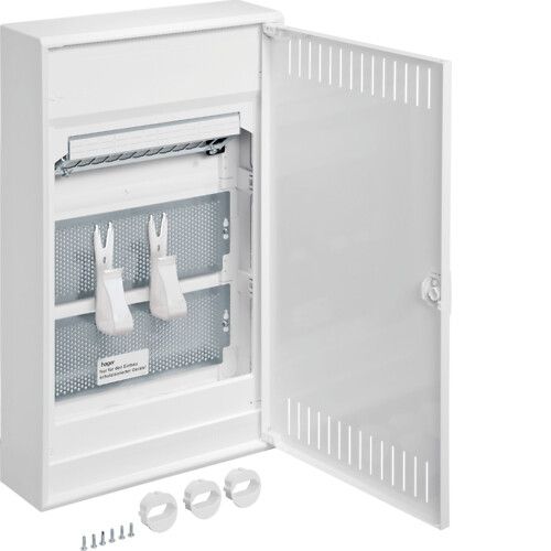 Picture of Nõrkvoolukilp Volta, pind, patch paneel, 3 pööratavat pesa, 515x305x95mm, Hager 