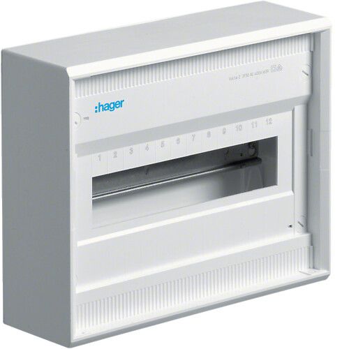 Picture of Moodulkilp Volta, pind, 12m, IP30, valge, ukseta, N/PE komplektis, 245x305x96,5mm, Hager 