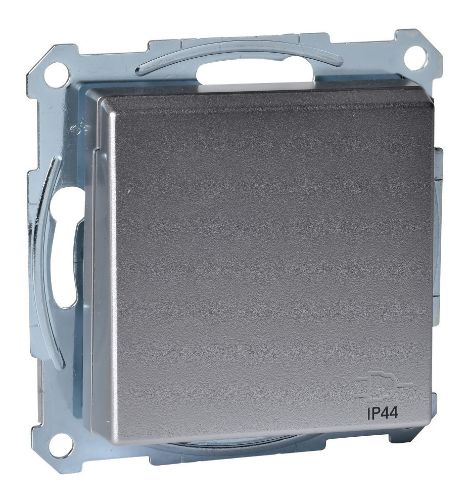 Picture of Pistikupesa 1-ne, maand.-ga, kaanega, alumiinium, vedrukl. süv. IP44, System-M, MERTEN 