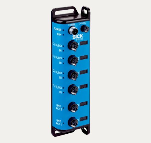 Picture of IO-Link Master SIG200 PROFINET, 4x A-coded, 1x Config, 3x Ethernet D-coded, 24VDC, IP67, SICK  