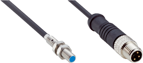 Picture of Ind.andur IMM, M4, Sn=1mm, Shielded, PNP-NO, kere 22mm, pistik M8 kaabliga 0.2m 3-pin, SICK 