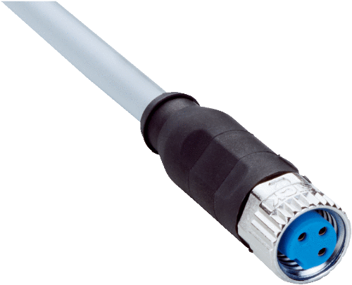 Picture of Andurikaabel PVC + pesa otse, A-coded, ( 5m + M8 3-pin ), SICK 