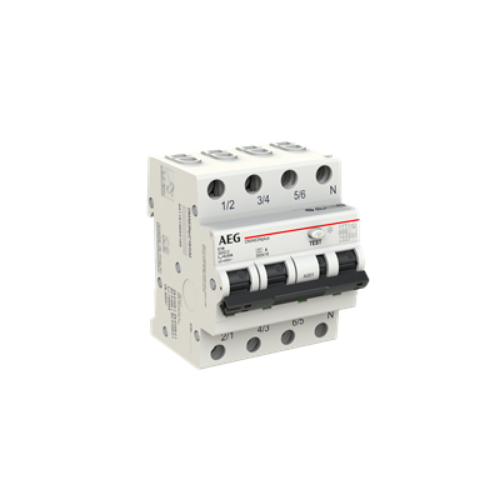 Picture of Kombikaitselüliti (RCBO) DMA63, 3P+N, 16A, C, 30mA, A, 4mod, AEG 