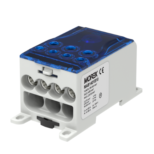 Picture of Voolujaotusplokk OJL400A, sinine, sisse 1xAl/Cu240, välja 4x35/3x50mm², Morek 