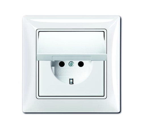 Picture of Pistikupesa 1-ne, maand-ga. kaanega, raamiga, valge, süv. IP44, Basic55 