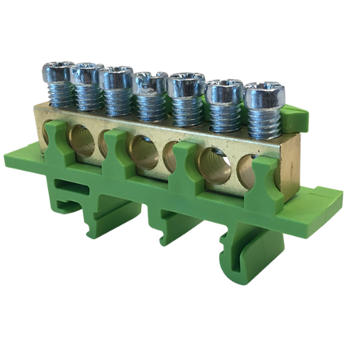 Picture of Maandusklemm PE7, roheline, 7x16mm², messing, IP00, Morek 