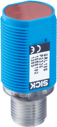 Picture of Fotoandur Reflektorile GR18, M18, plast, Sn=0.06...7.2m, PNP, Light/Dark, IP67, M12 4-pin, SICK 