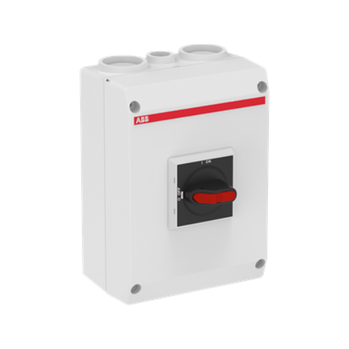 Picture of Turvalüliti 3P, 63A AC-23A 400V, 30 kW IP65, 2xM32+M16 läbiviikudeta, abikontaktiga, ABB 