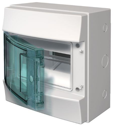 Picture of Pinnapealne moodulkilp Mistral 8m . läbiviikudega, läbipaistva uksega IP65 PE/N latiga, ABB 