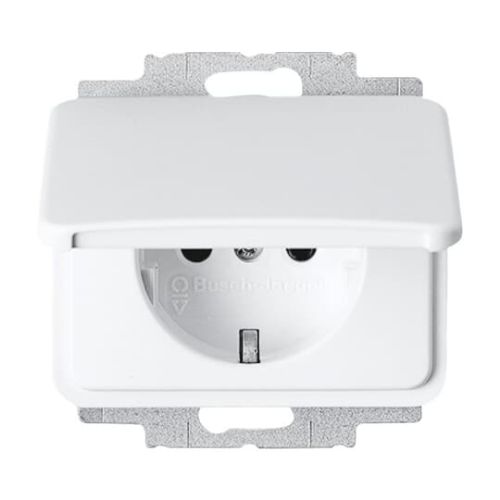 Picture of Pistikupesa 1-ne, m-ga, kaanega, Alpha, stuudiovalge läikiv 