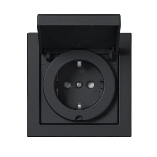 Picture of Pistikupesa 1-ne m.k. IP44 raamiga, matt must, Impressivo 