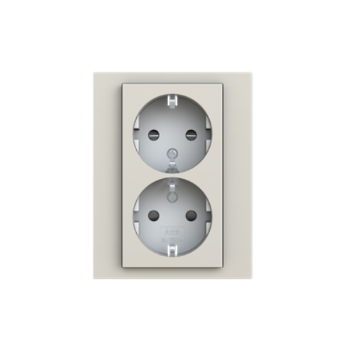 Picture of Pistikupesa 2-ne, maand.-ga, macchiato/valge, vedrukl. süv. IP40, LEVIT 