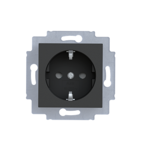 Picture of Pistikupesa 1-ne, maand.-ga, lastek. antratsiit/must, vedrukl. süv. IP40, LEVIT 