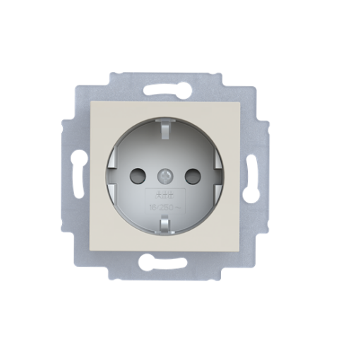 Picture of Pistikupesa 1-ne, maand.-ga, lastek. macchiato/valge, vedrukl. süv. IP40, LEVIT 