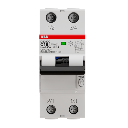 Picture of DS202C C16 A30 rikkev+kaiste 16A 30mA, ABB 