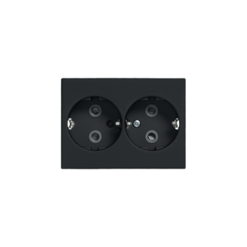 Picture of Pistikupesa 2-ne, maandusega, IP21, matt must Impressivo 