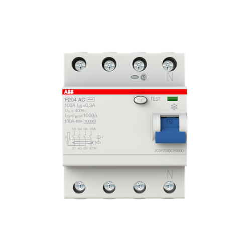 Picture of Rikkevoolukaitse F200 4P, 100A, 300mA, AC, ABB 