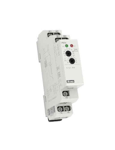 Picture of Voolukontrollirelee PRI-51, 1F, Max, 0.1-10A AC, 1CO, viivis 0.5-10sek, 24-240VAC, 24VDC, Elko 