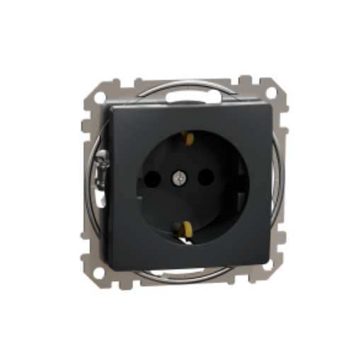 Picture of Pistikupesa 1-ne, m-ga, lapsekaitsmega, vedruklemm, IP20, antratsiit, SEDNA DESIGN  