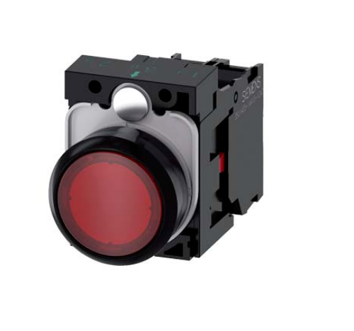 Picture of Surunupp illum. 3SU, PUNANE, madal, 1NC, 24VAC/DC, adapter, IP67, Siemens 