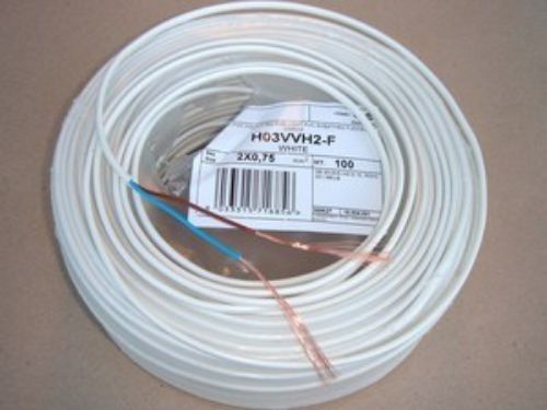 Picture of Kaabel H03VVH2-F/MSO 2x0.75mm2, must/lapik 300V kiuline 