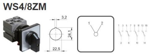 Picture of Juhtlüliti WOC, 1-2, 4P, 25A, uksele (22mm ava), Sontheimer 