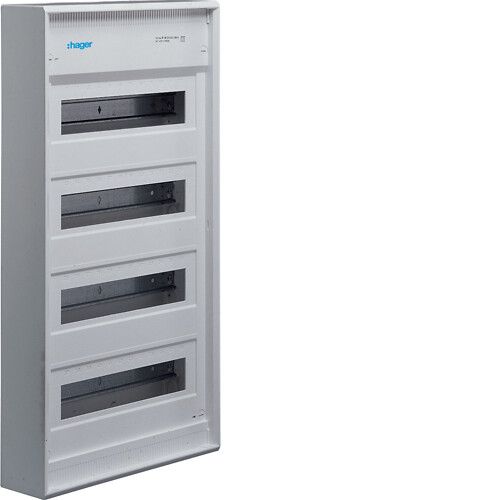 Picture of Moodulkilp Volta, pind, 48m(4x12), IP30, valge, ukseta, N/PE komplektis, 640x305x96,5mm, Hager 