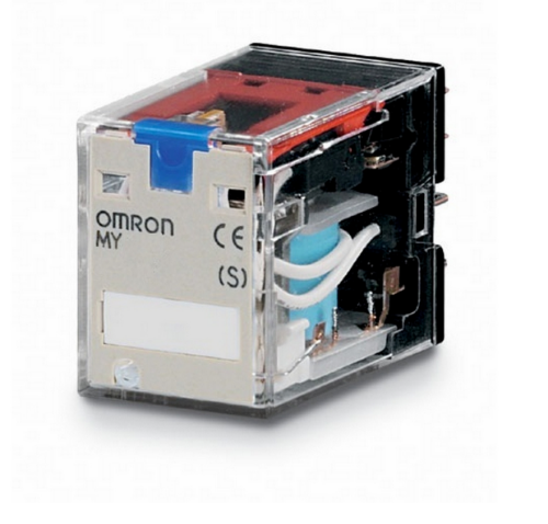 Picture of Relee MY4, 4CO, 5A, 12VDC, LED+TEST, pesa PYF14, Omron 