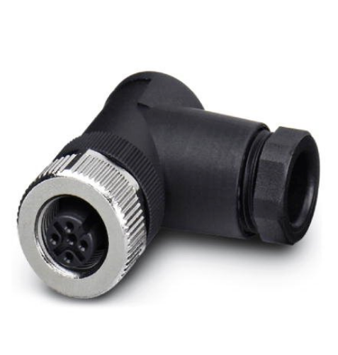 Picture of Anduripesa M12 5-pin, 90°, A-coded, kruviklemm, kaablile 6...8mm, Pg9, Phoenix 
