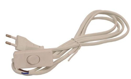 Picture of Toitejuhe 2x0.75 mm2, pistiku ja lülitiga, 2m, VALGE Acuma 