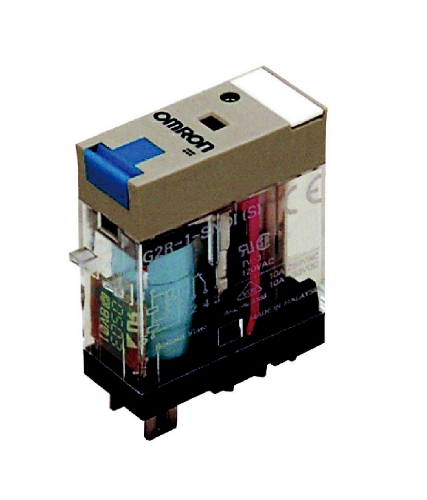 Picture of Minirelee G2R-1, 1CO, 10A, 24VDC, LED+TEST, pesa P2RF05, Omron 