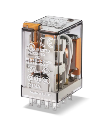 Picture of Relee 55.34, 4CO, 7A, 230VAC (6mA), TEST+ meh.ind., pesa 94 seeria, Finder 