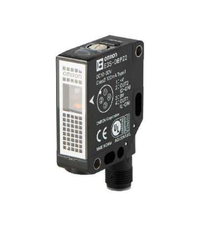 Изображение Fotoandur Refl. E3S, Sn=0-0.7m, PNP, red LED (läbipaistev objekt), M12 4pin, Omron 