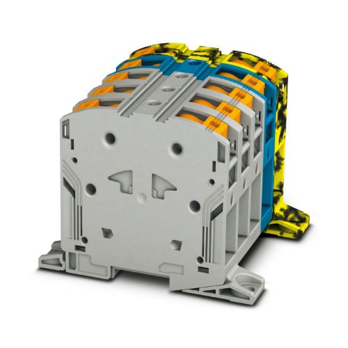 Изображение Kiirühendusklemm PTPOWER 10-50mm² P-3L/N/FE-F hall/must-kollane, 150A, EX II 2 GD, Phoenix