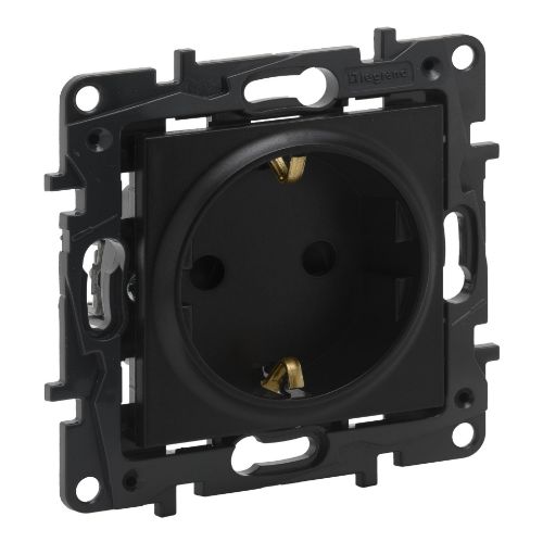 Изображение Pistikupesa 1-ne, m-ga, lapsek. must matt, vedrukl. süv. IP20, NILOE STEP, LEGRAND 