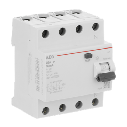 Изображение Rikkevoolukaitse EXI, 4P, 25A, 30mA, A, AEG 