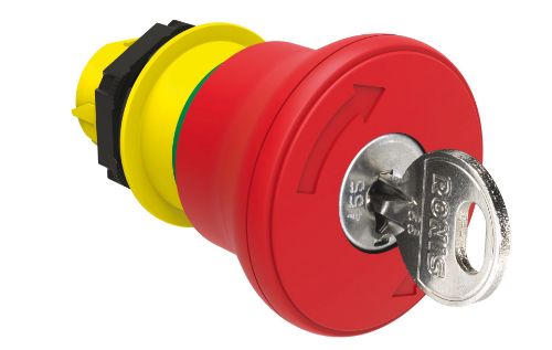 Изображение Surunupp seen LPC, AVARII-STOP, PUNANE, fikseeruv, võti, ø40mm IP66, ilma adapterita, Lovato 