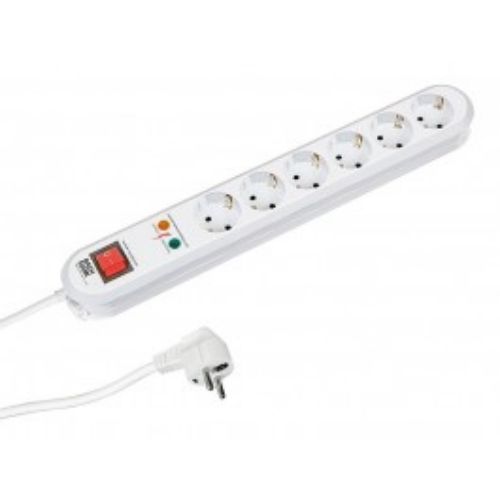 Изображение Pikendusjuhe SMART 6xSchuko valge, liigpingepiirik, 1.5m, BACHMANN 