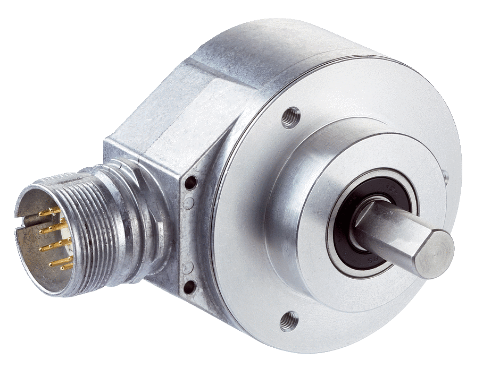 Изображение Inkr. enkooder, HTL / Push pull, ø60mm, võll ø10mm, 10-32VDC, 2500imp/pööre, 90°, M23 12-pin, SICK 