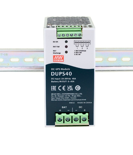 Изображение UPS moodul, 24VDC, Välj: 24VDC 40A, Aku Indikatsioon, Mean Well 