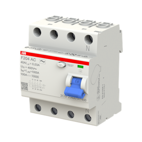 Изображение Rikkevoolukaitse F200 4P, 40A, 30mA, AC, ABB 