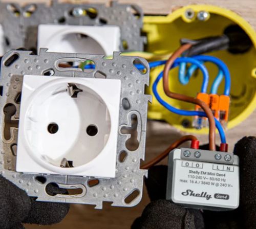 Изображение Shelly 1 EM Mini Gen4, energiamõõtja 16A,Wi-Fi 2.4 GHz, BT, Zigbee,, Shelly 