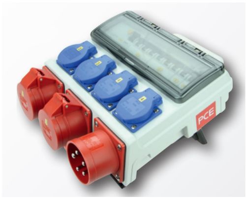 Изображение Vooluvõtukeskus 2x16A/5p, 4x230V, SISSE: 16A/5p, kaitselülitid IP44 PCE 