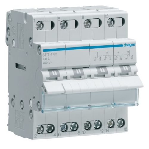 Изображение Ümberlüliti 1-0-2, 4P, 40A, 4 mod, Hager 