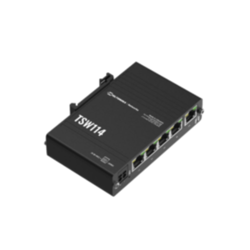 Picture of Ethernet switch, 5xRJ45 10/100/1000 Mbps, -40...75C, 9-30VDC, IP30, Teltonika 