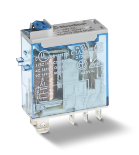 Picture of Minirelee 46.61, 1CO, 16A, 24VDC (20mA), TEST+meh.ind., pesa 97 seeria, Finder 
