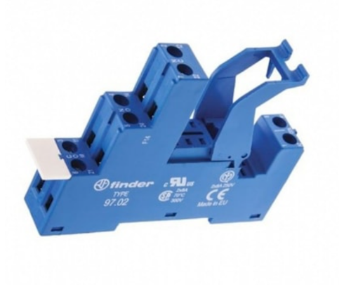 Picture of Releepesa 97.02, 2CO, plast.fiksaator, DIN-latile, kruviklemm, Finder 