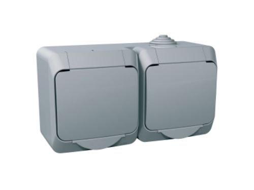 Picture of Pistikupesa 2-ne, Cedar+, pinnap. kruvik. IP44, hall 