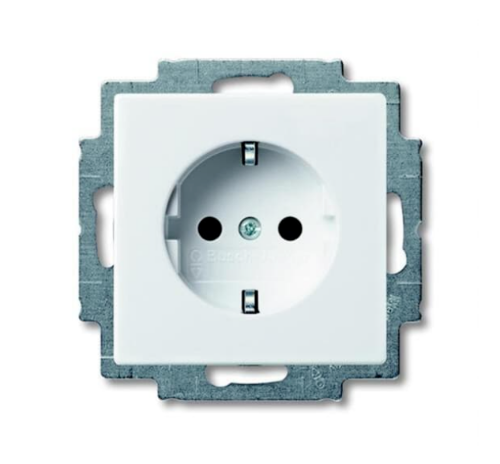 Picture of Pistikupesa 1-ne, maand.-ga, lastek. valge, vedrukl. süv. IP20, Basic55 